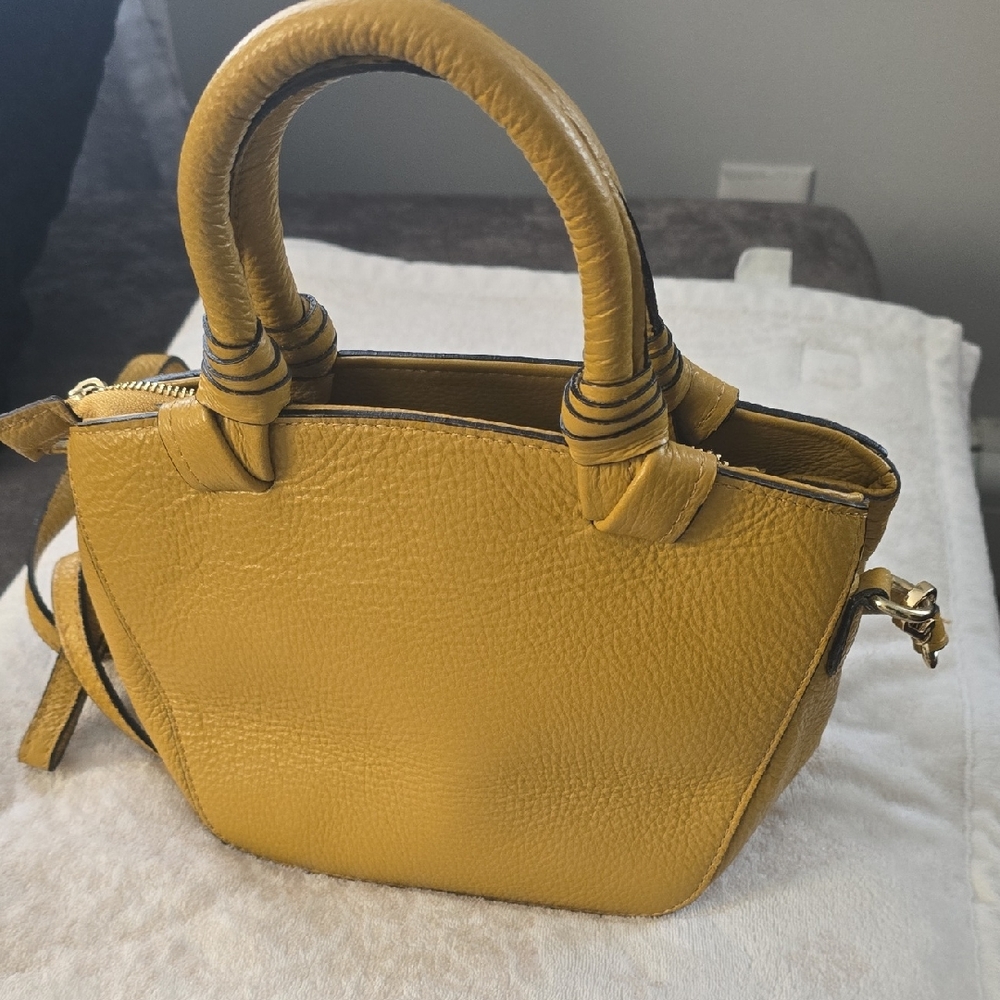 BORSE EN PELLE Yellow Leather Handbag